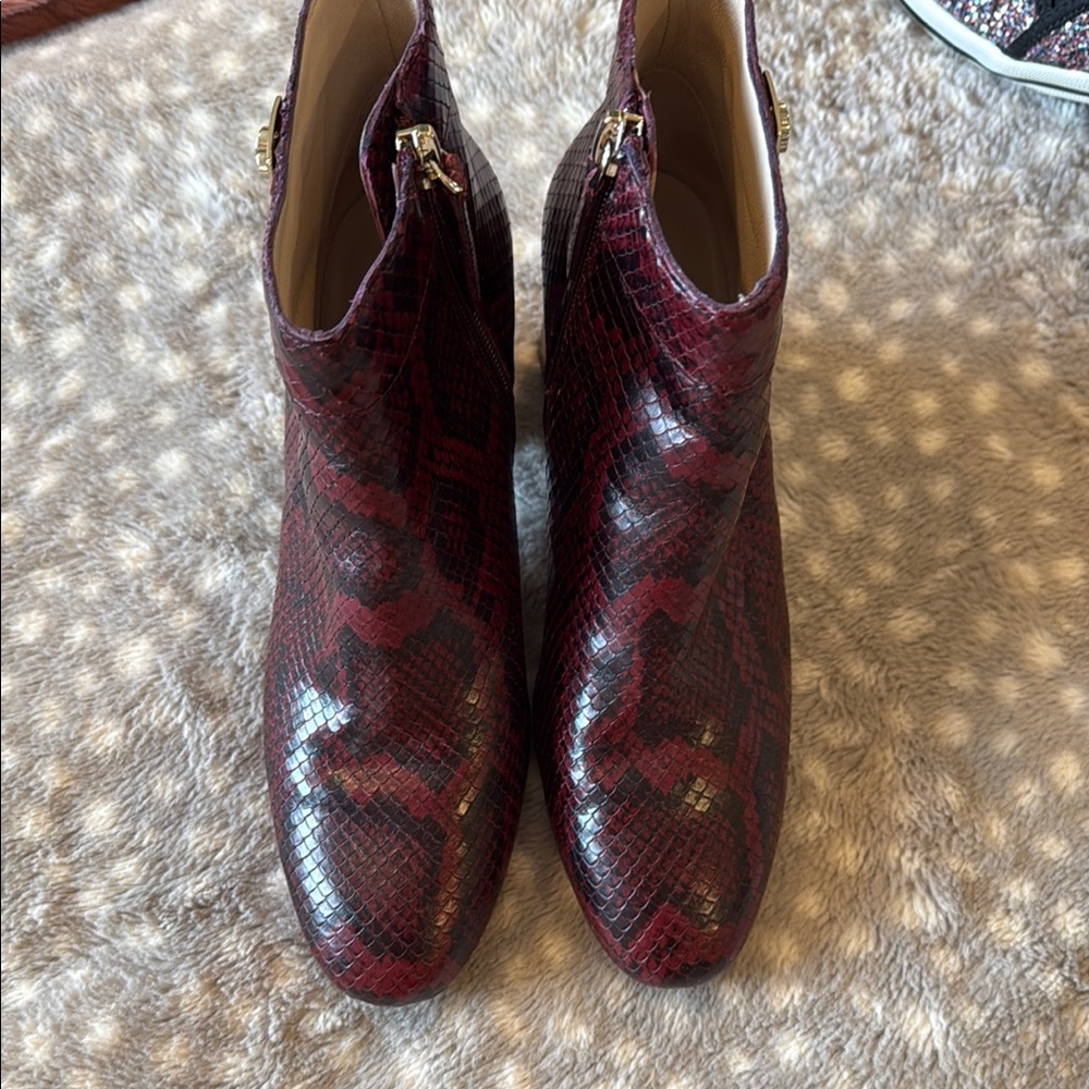 Kate Spade Red Ankle Booties with Glossy Finish